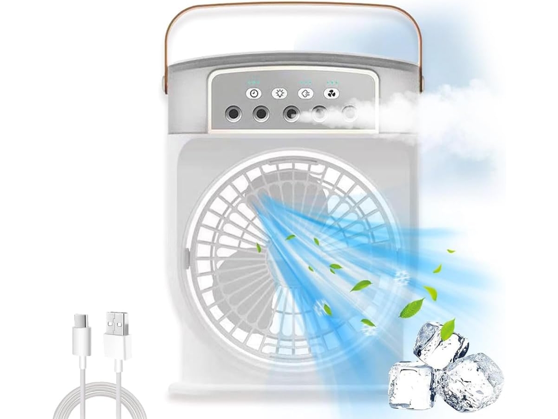 Ventilador De Mesa Eifson Evaporativo 3 Velocidades Con Niebla Humidificadorblanco