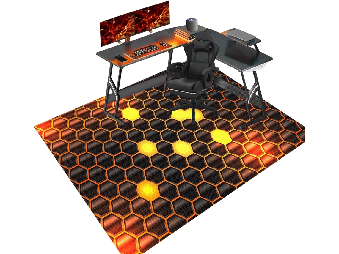 Alfombrilla para silla, protector de suelo, antideslizante, 80 x 120 cm, madera, oficina, gamer, protege los suelos.