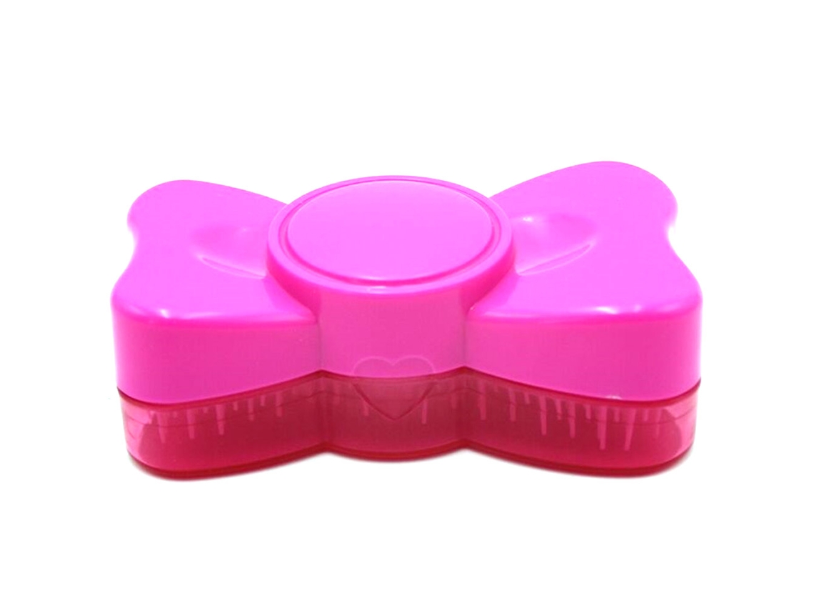 Cepillo de masaje redondo de plástico para el cabello 2026 con lazo, rojo y rosa, para champú y masaje antiestático.