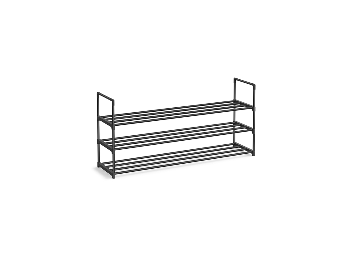 Zapatero De 3 Niveles De Gran Capacidad Para Pasillo Y Armario 30x116x55 Cm - Negro