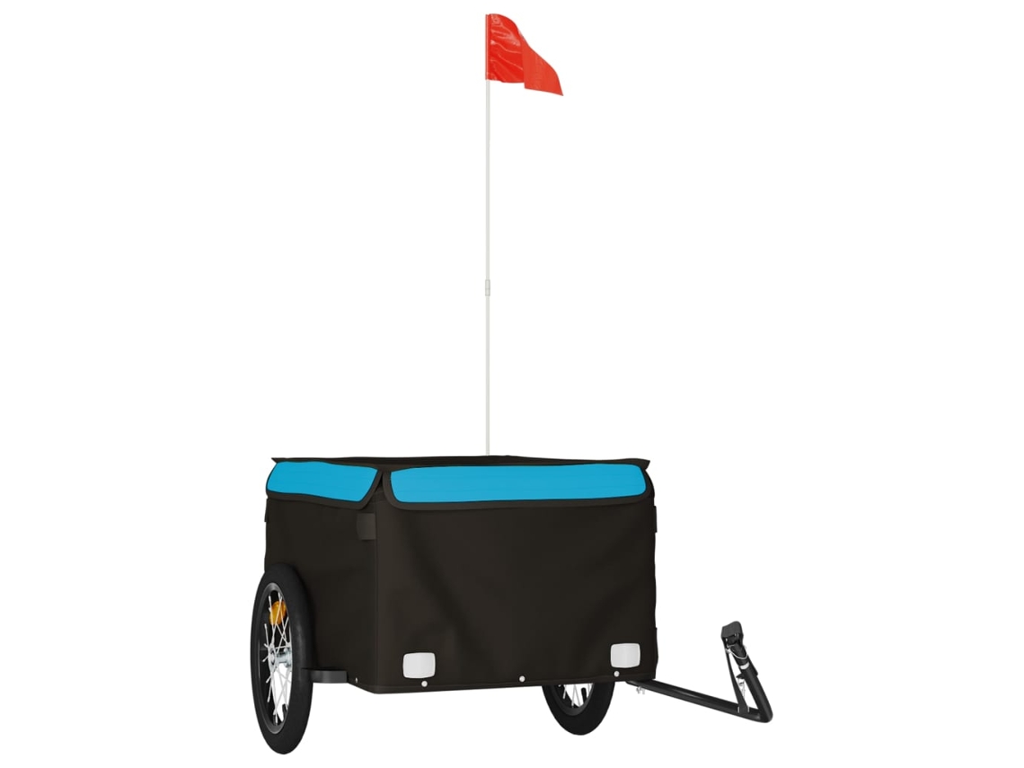 Remolque para bicicleta hierro VIDAXL negro y azul 45 kg