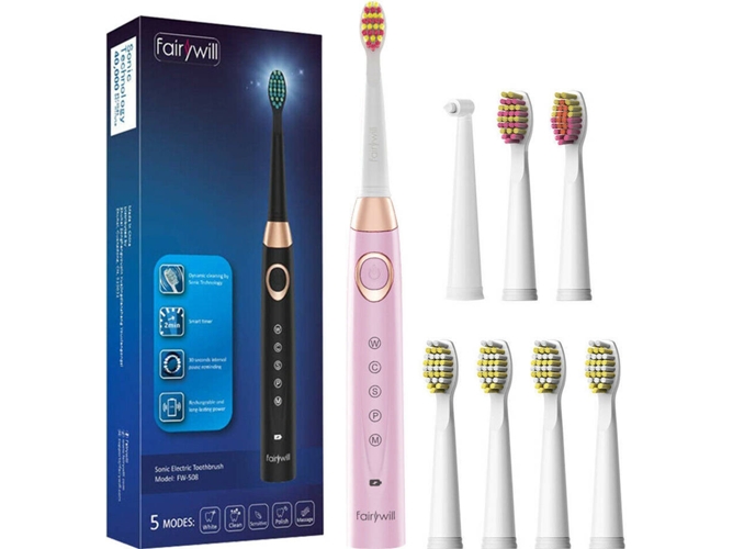 Cepillo de Dientes Eléctrico FAIRYWILL Rosa (40000VPM)