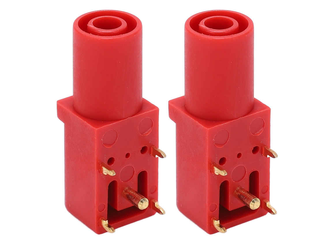 2 Conectores Banana Pcb De 4 Mm Soldados Con Buena Conductividad Eléctrica Para Multímetros (rojo, Para Prueba De Voltaje)