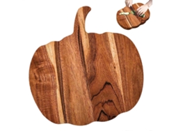 Tabla de cortar de madera con forma de calabaza para Halloween, ideal para quesos, carnes y verduras. Decoración festiva para la cocina.
