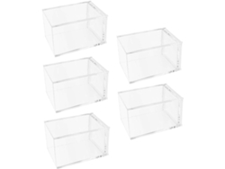 Juego de 5 portalápices acrílicos transparentes, organizador de escritorio para lápices y bolígrafos.