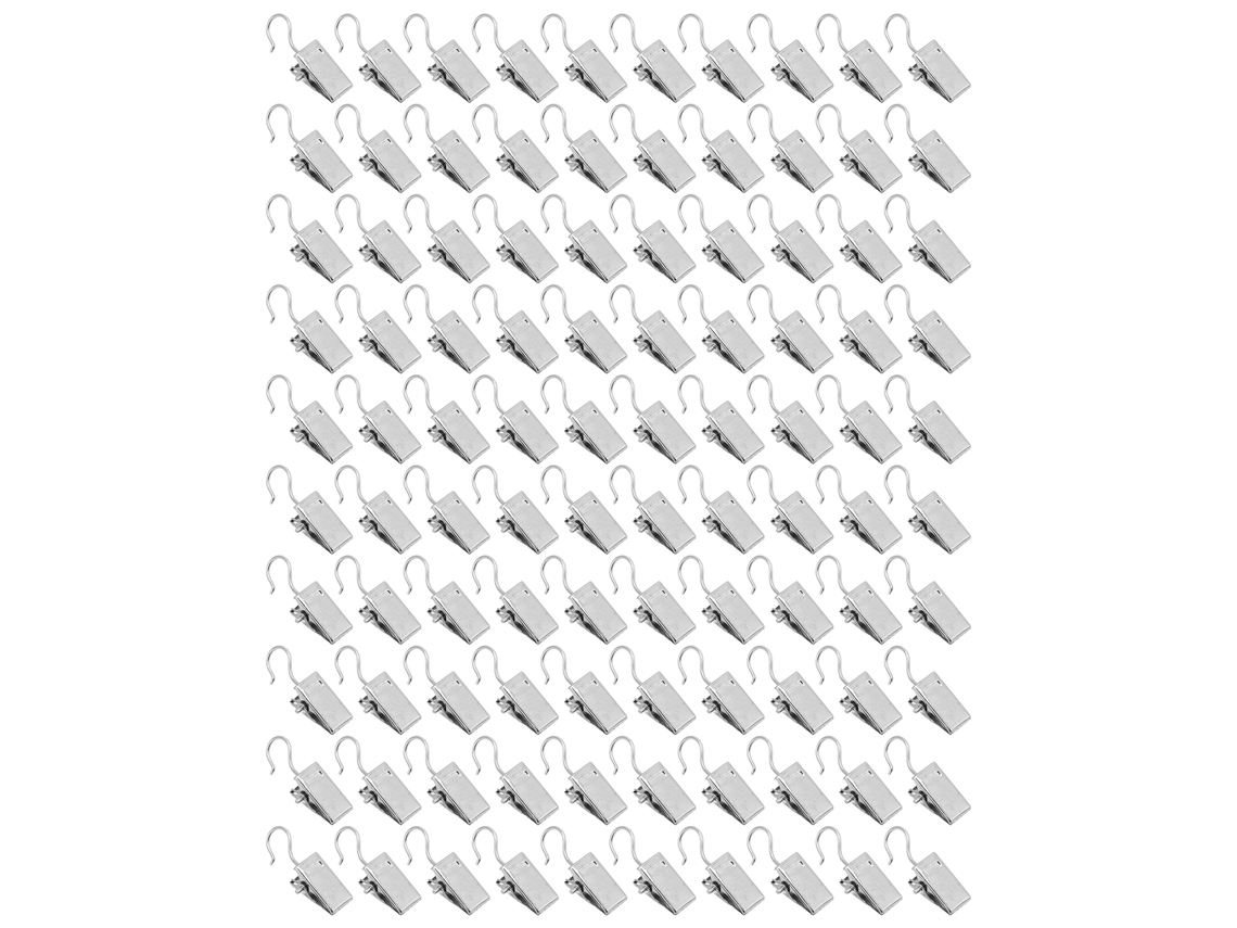 100 Piezas De Clips Metálicos Antioxidantes Duraderos De Primera Calidad Para Cortinas, Ideales Para La Decoración De Fiestas En El Hogar.