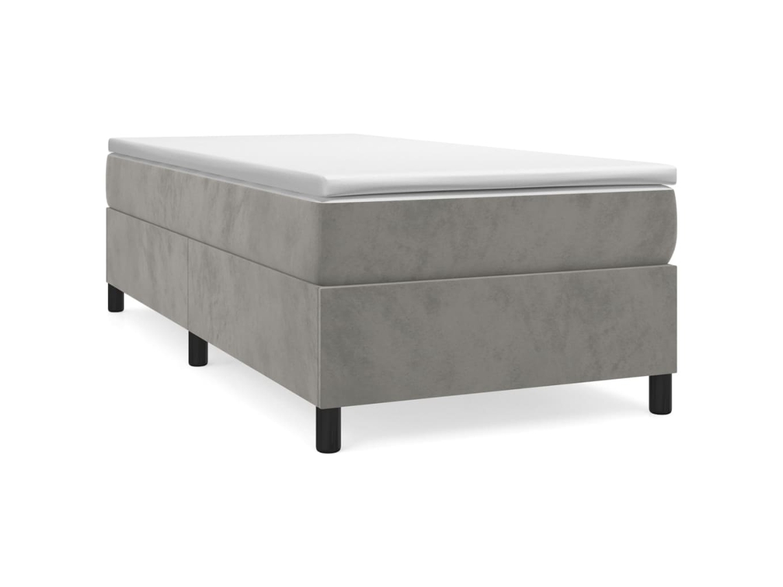 Maison Exclusive - Estructura De Cama Con Somier Terciopelo Gris Claro 90x190 Cm