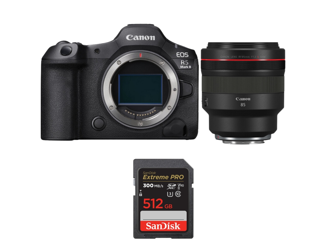 Canon Eos R5 Mark Ii + Rf 85mm F/1.2 L Usm + 1 Sandisk 512gb Uhs-ii 300mb/s + Ebook “20 Consejos Para Fotos Que Impactan”