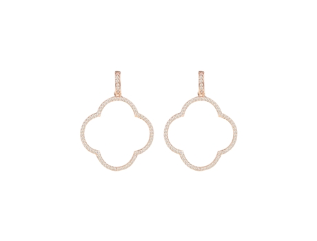 Pendientes de Gota Blanca de Oro LATELITA Rosa Abiertos de Trébol Latelita
