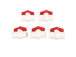 5 Piezas Válvula De Pelota Con Mango Plano T Pvc Para Suminiistro De Agua Piscinas 20mm/0.8in