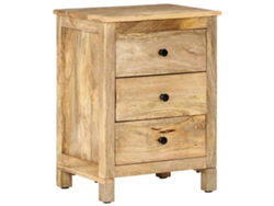 Mesita de Noche 45X35X60 Cm Madera de Mango Maciza