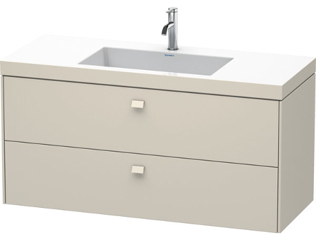 Lavamanos DURAVIT Brioso de 120,0x48,0 cm 2 cajones incl. hueco para sifón y delantal sin rebosadero con banco con agujero para grifo 1 agujero