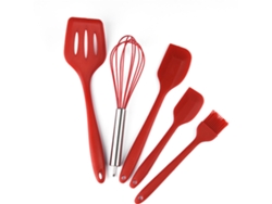 Juego De Utensilios De Cocina De Silicona Rojos: Ideal Para Chefs Jóvenes Y Cocinas Ambulantes JEIIBRZUI