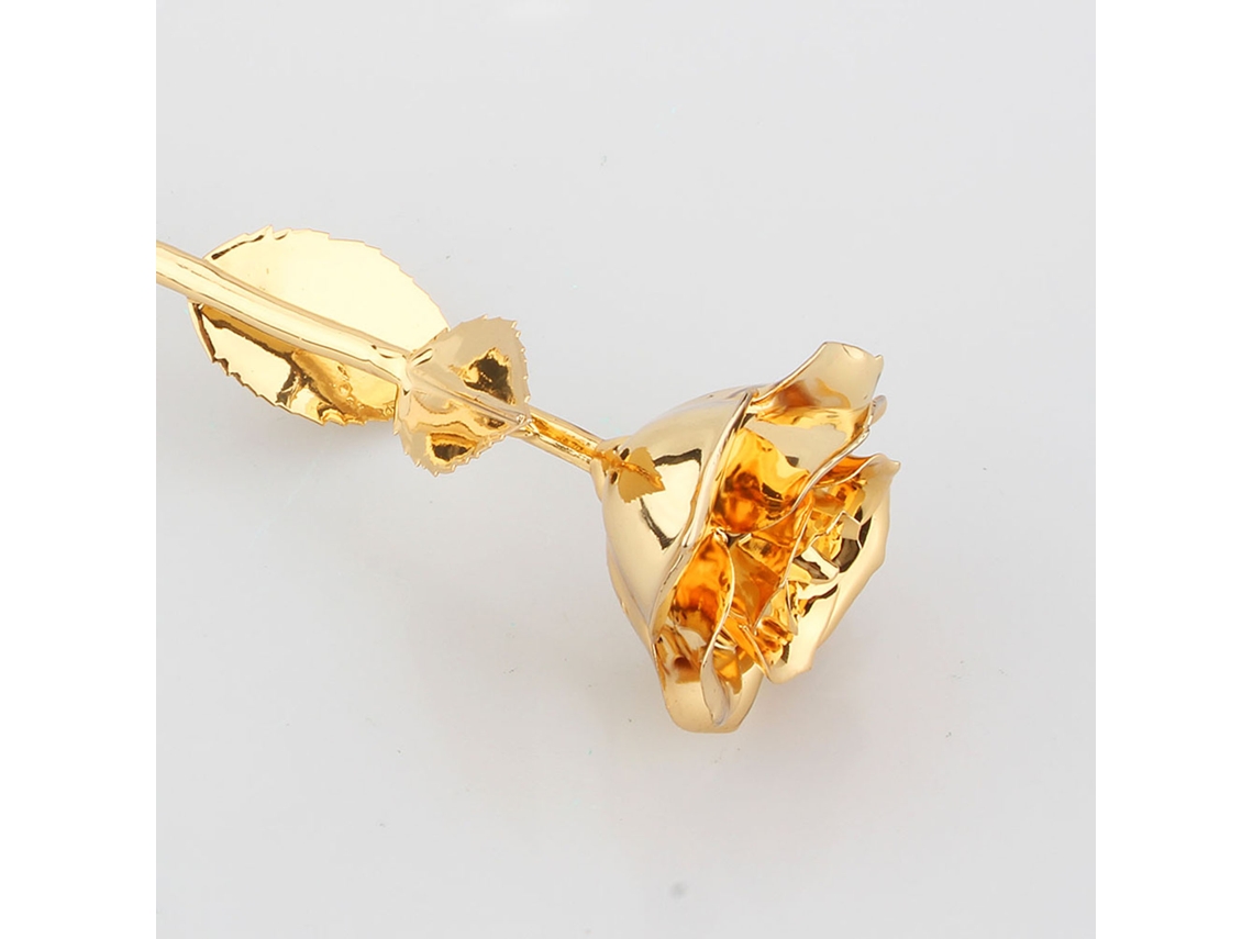 Rosa Real Premium Chapada En Oro Con Tallo Largo - Regalo Para El Día De La Madre O Cumpleaños