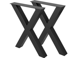 Patas de mesa de acero negro 72x79cm para muebles pesados Tekmaquinas