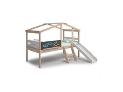 Cama Cabaña Con Tobogán Rushi Blanco - Oak Soft 204,9 X 147 X 187,3 Cm