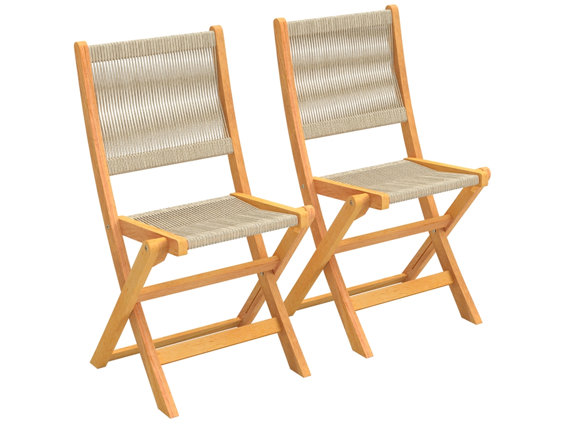 Juego 2 Sillas Plegables, Madera Acacia Fsc, 48x55.5x88cm