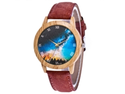 Reloj De Pulsera Unisex Zhoulianfa, Diseño De Cielo Nocturno, Cuarzo Vaquero, Color Café.