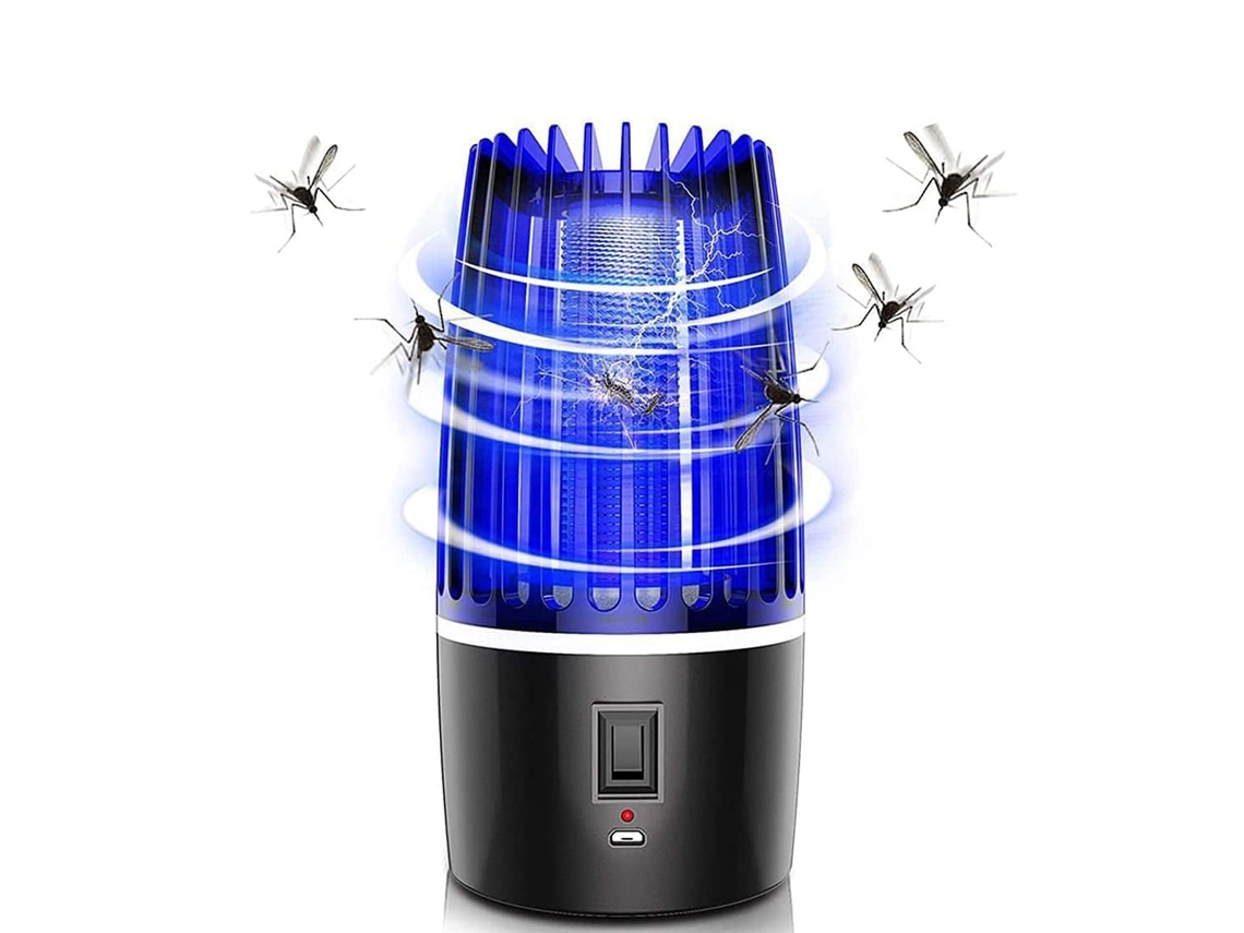 Lámpara Mata Mosquitos Eléctrica Recargable Klack 5w Con Luz Nocturna Led, Trampa Interior Y Exterior Con Batería 2000 Mah