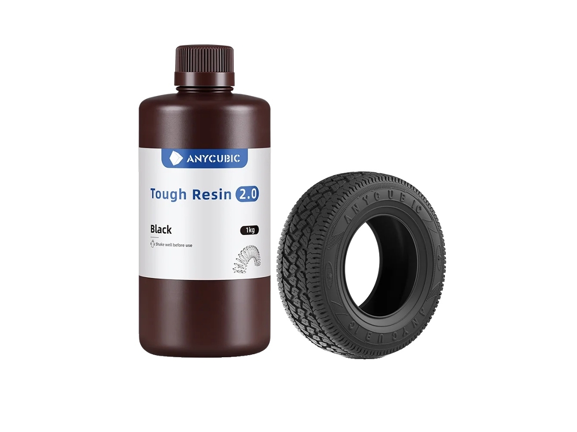 Resina para impresoras 3D, flexible y de alta resistencia, compatible con resina UV, color negro, 1 kg.