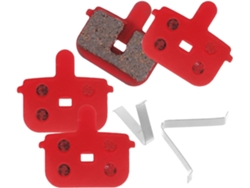 Juego de 4 pastillas de freno semimetálicas rojas para bicicletas de montaña, alta resistencia al desgaste, Slowmoose
