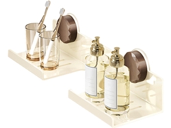 Organizador de pared para lavabo de baño, extraíble, de acero al carbono, para perfumes, jabones, cepillos de dientes y accesorios. Slowmoose