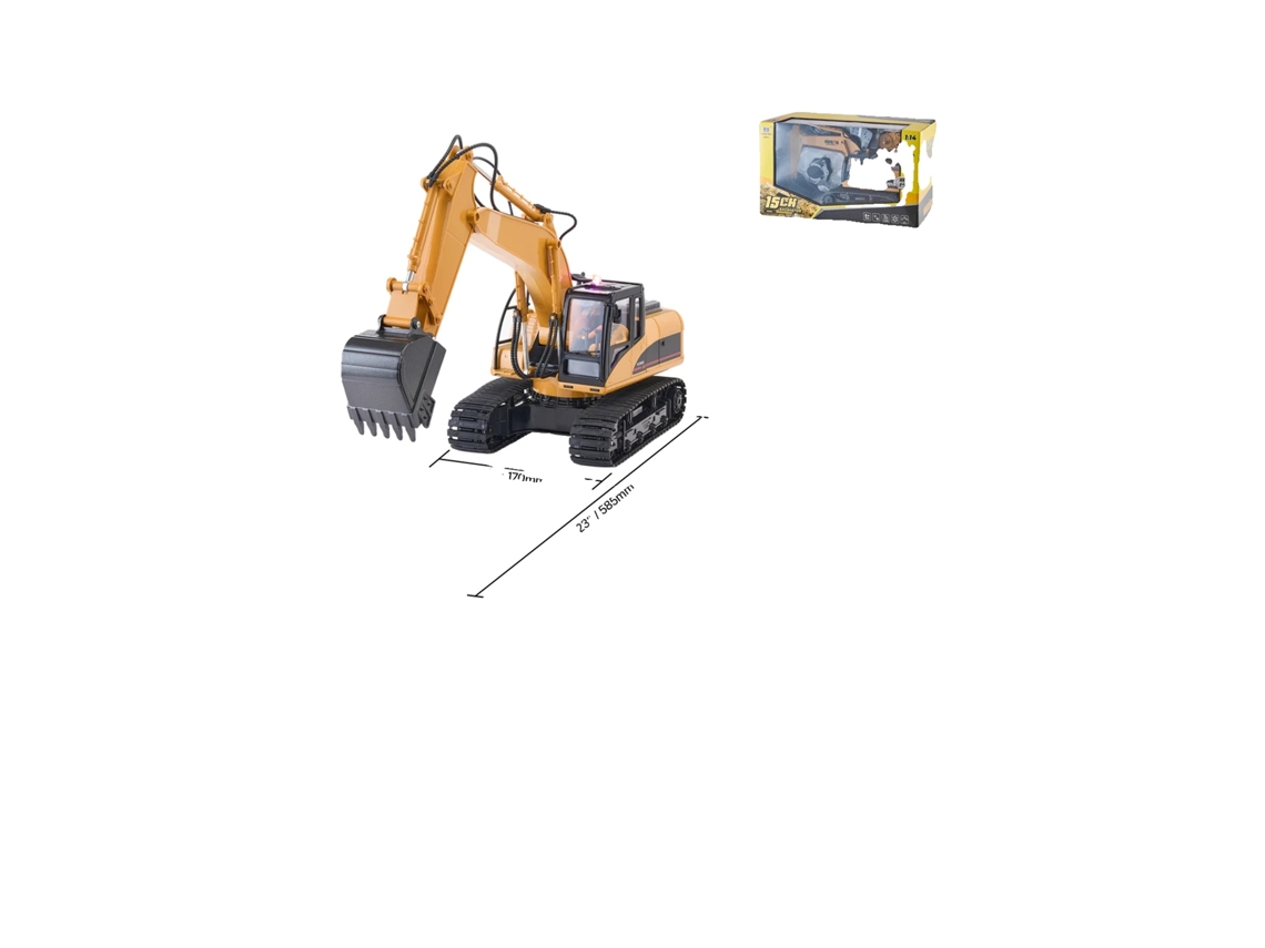 Excavadora radiocontrolada, diseño realista, tiempo de juego prolongado, 1 pieza OEM