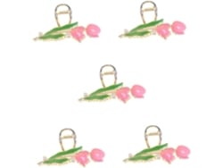 Pinzas Para El Cabello Con Forma De Tulipán (5 Unidades) Con Accesorio Decorativo Para Ocasiones Especiales.