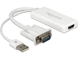 Adaptador HDMI DELOCK VGA para HDMI Blanco 0.25m