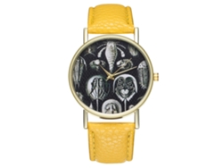 Reloj De Pulsera Unisex Zhoulianfa Con Correa De Cuero Sintético E Ilustraciones De Moda (amarillo)
