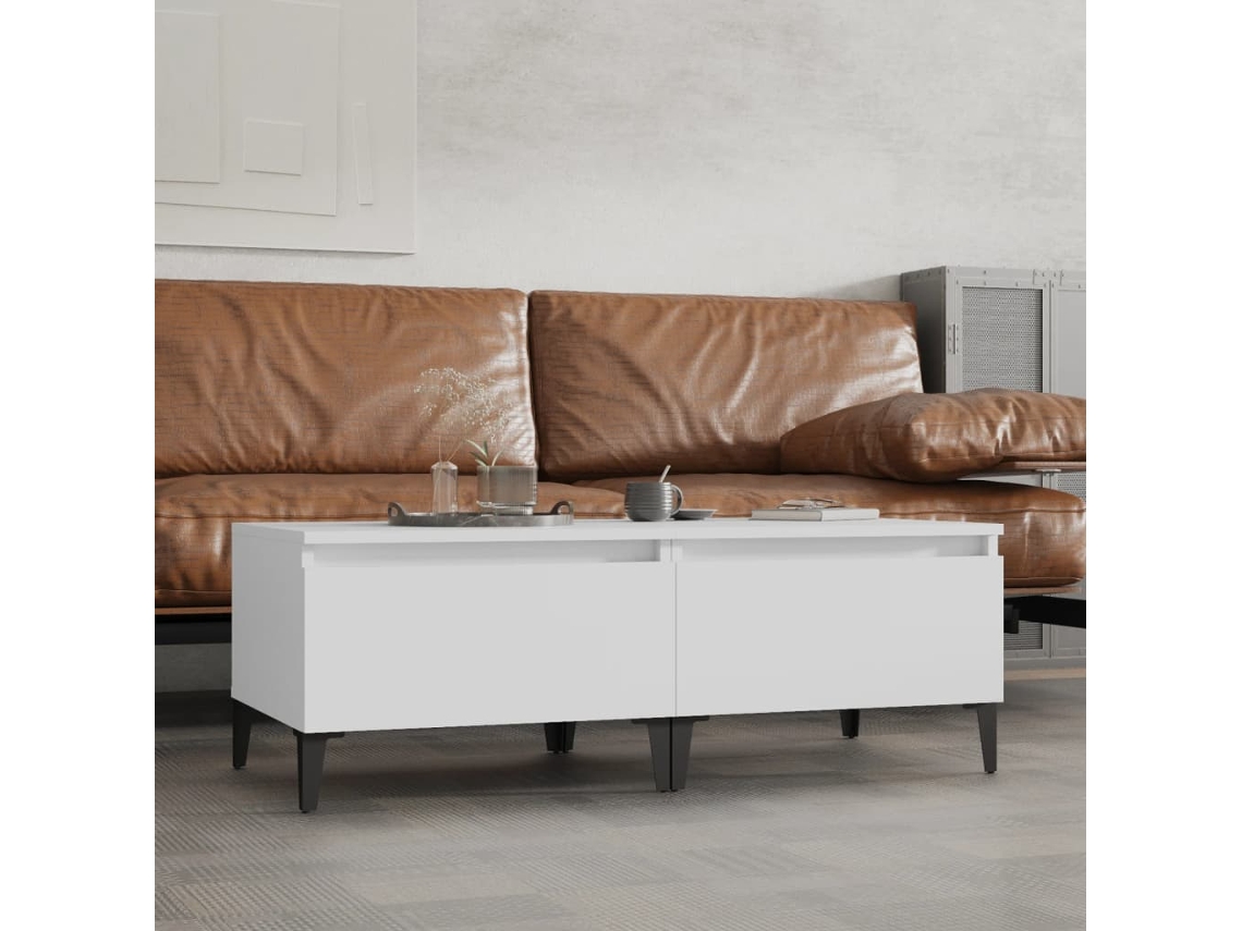 Mesitas auxiliares (2 unidades) | Mesita auxiliar de 50x46x35 cm, fabricada en madera, color blanco.