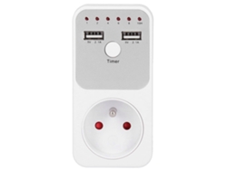 Enchufe Inteligente Con Temporizador Digital Y Puertos Usb Para Cargadores.