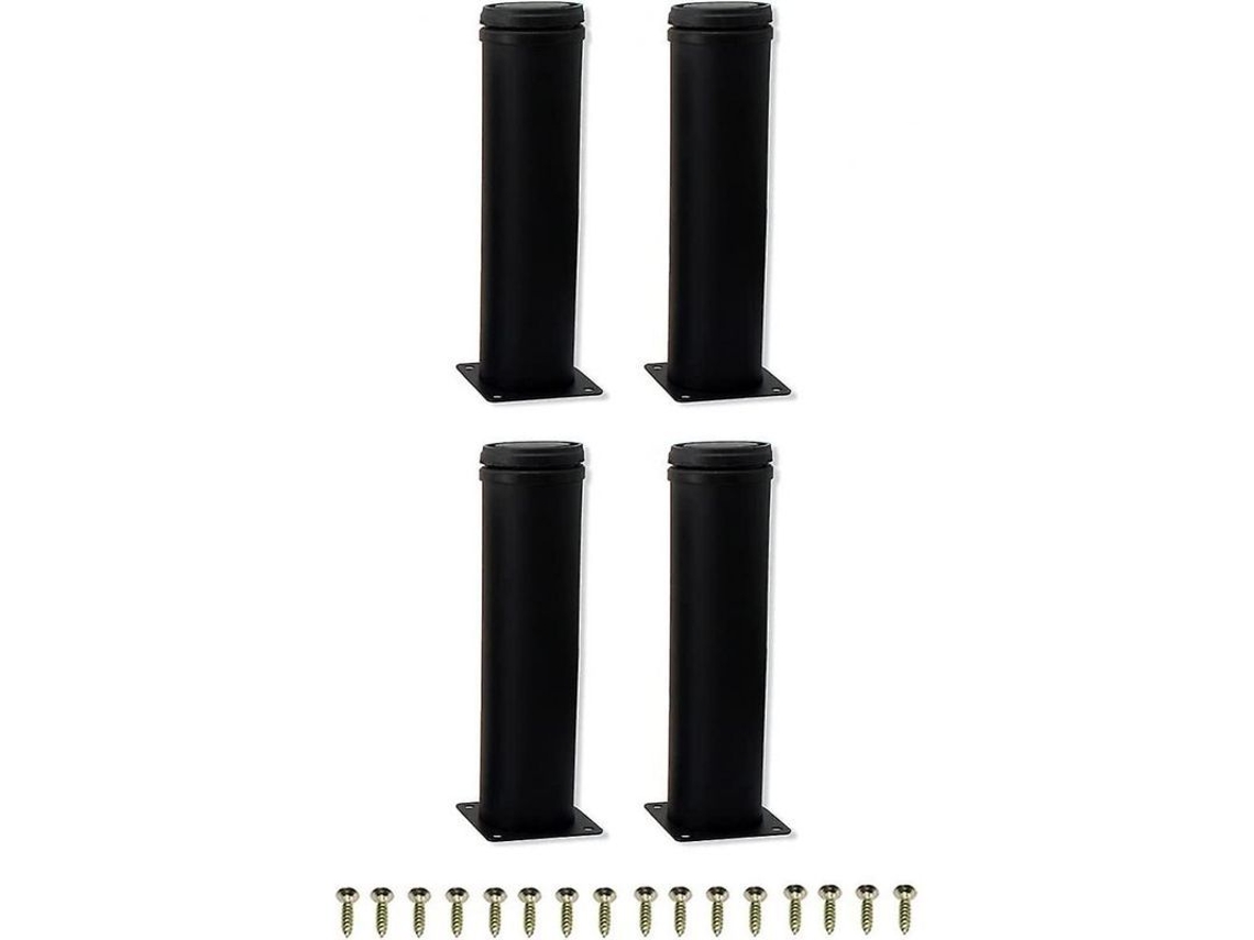 2026-4pcs Pies De Mueble Ajustables De Acero Inoxidable Negro 20cm Elq 200mm