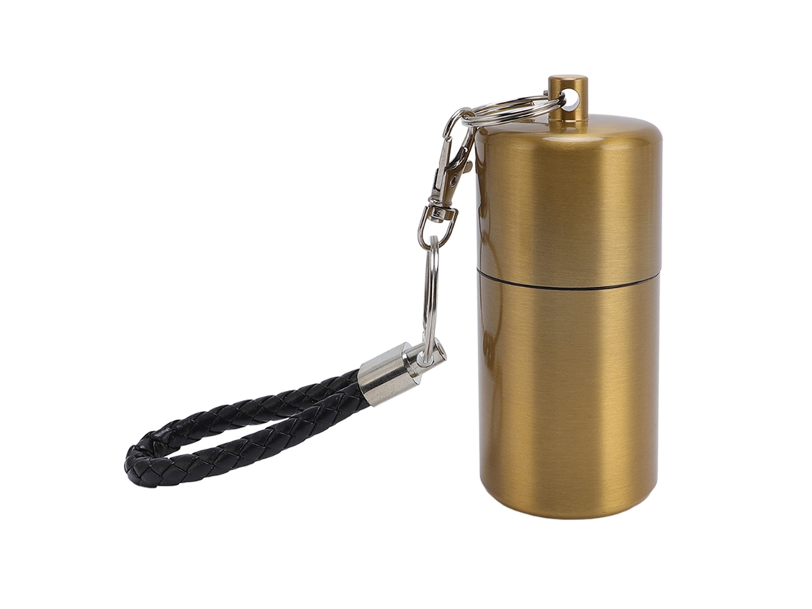 Botella De Almacenamiento De Metal Aluminio Impermeable Multifuncional Para Camping Y Viajes Outdoor Oro