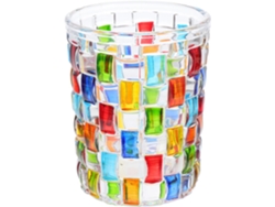 Vasos De Zumo Coloridos Pintados En Cristal Transparente De 300 Ml. Diseño Original.