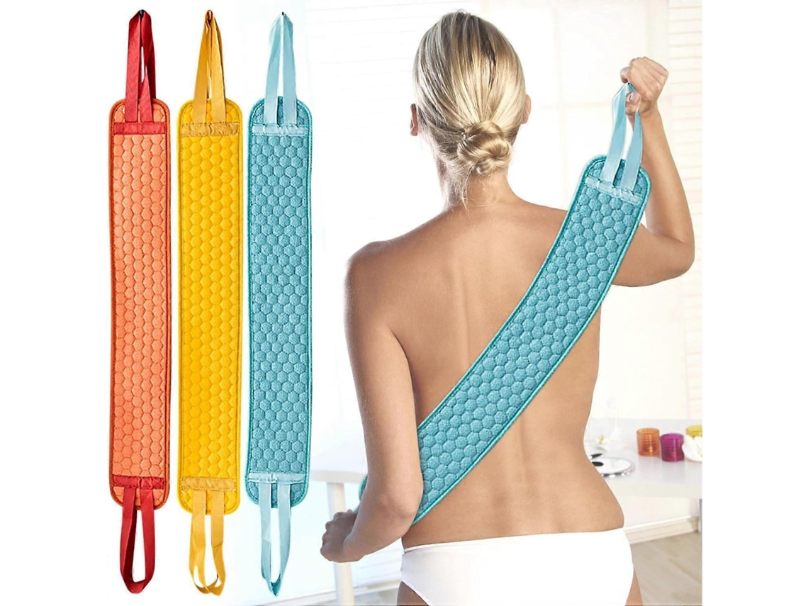 Rebe-3pcs Cepillo De Espalda 75cm, Cepillo Exfoliante Corporal Con Mango, Escrubador Para Baño Y Masaje, Eliminación De Piel Muerta 3 Piezas