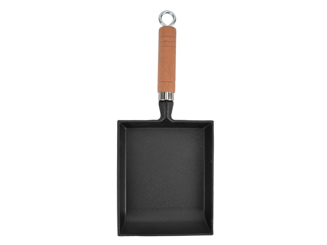 Sartén De Hierro Fundido 15,5 Cm Grosor Con Mango Madera, Fondo Plano, Ideal Para Crepes.