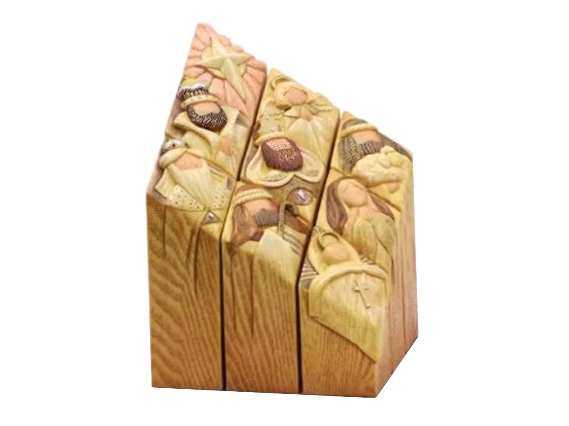 Pilar Navideño Con Figuras De Resina Del Nacimiento, Adornos Decorativos Celestiales Para Mesa.
