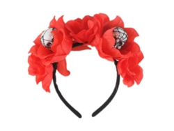 Diadema de Halloween con velo rosa, corona de calavera, diadema gótica NEVEANCE