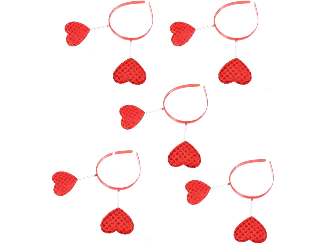 Lot De 5 Serrage-têtes En Métal Rouge Décorations Cœur, Diademax Pour Cabello Du Nouvel An