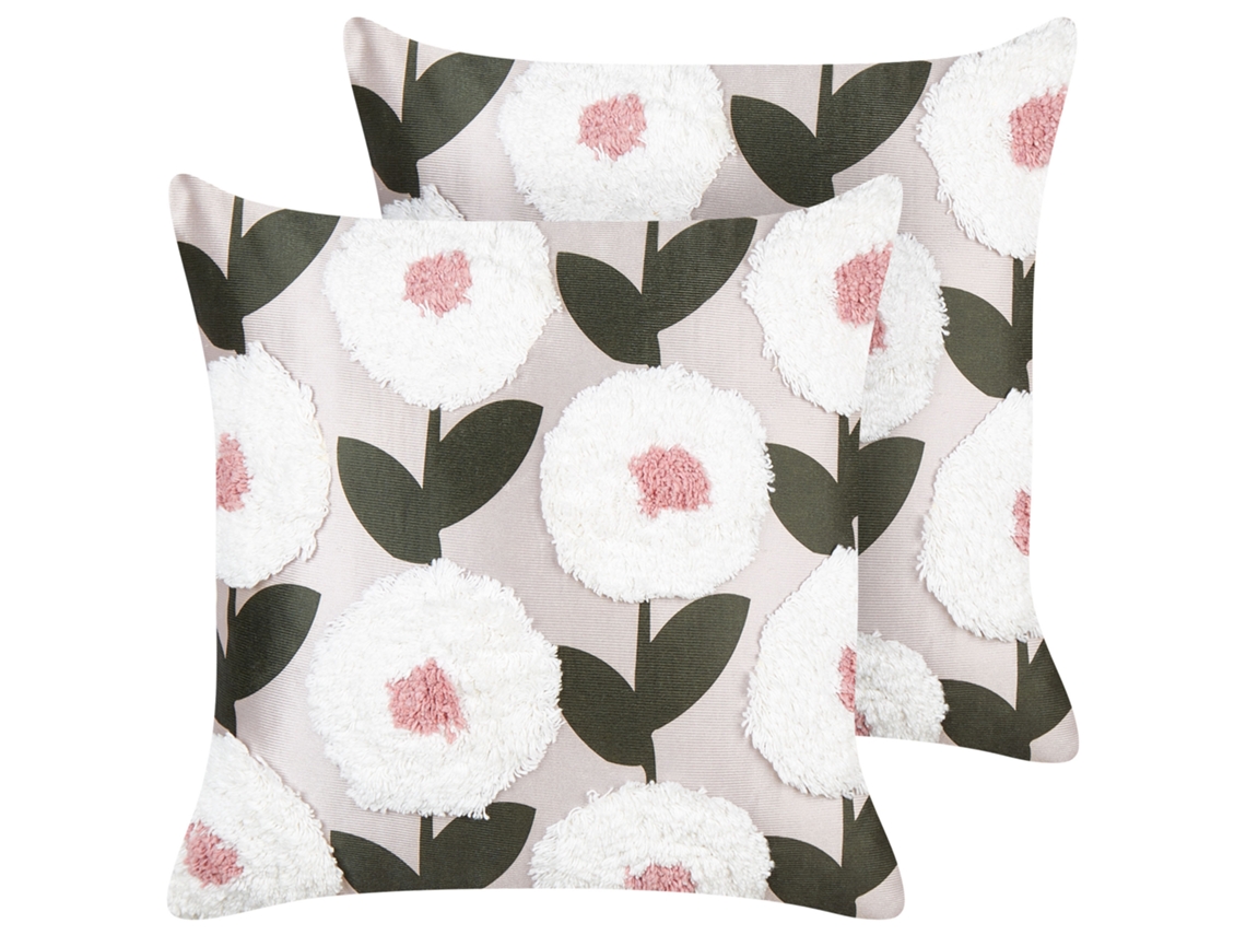 Cojines decorativos modernos BELIANI Kunri de Algodón Rosa 45x45x4