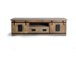 Mueble tv madera de mango Marrón.GINER Y COLOMER 55x50x180