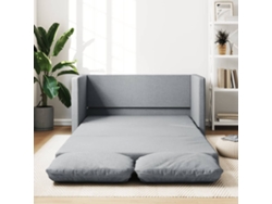 Sofá Cama De Suelo 2 En 1 Tela Gris Claro 112x174x55 Cm