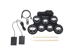 Batería Electrónica Portátil Usb Con Funda De Silicona Para Rodillos, Ideal Para Principiantes, Con Pedal Y Metrónomo.