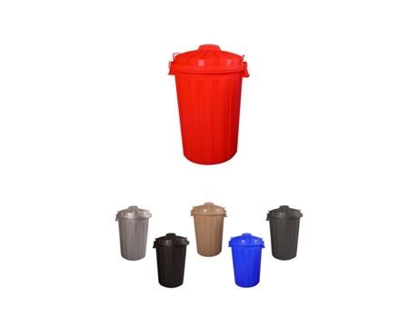 Cubo Basura Diseño Moderno de plástico Com Tapadera | Cubo resistente almacenaje e reciclar Vermelho 31 litros