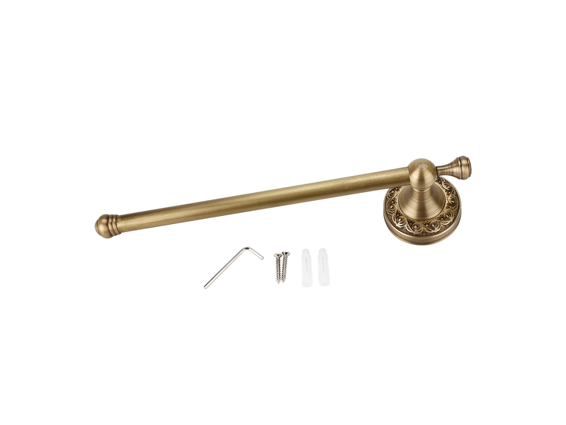 Toallero de bronce antiguo para montaje en pared de baño
