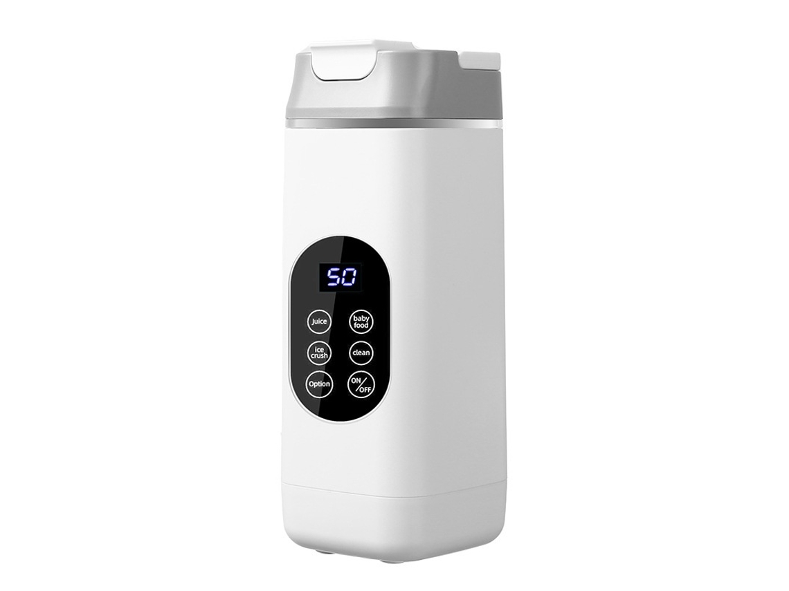 Licuadora portátil de 12 cuchillas, tritura hielo y se limpia sola. USB, color blanco. Sfushos