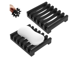 Jabonera De Silicona (paquete De 2), Estuche Dispensador De Jabón, Caja De Jabón Para La Ducha (negro)