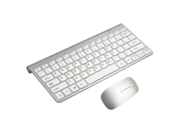 Mini teclado inalámbrico ultrafino de 2,4 g con ratón para casa, oficina y bicicleta eléctrica (plateado)