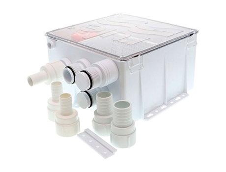 Caixa de Drenagem Do Chuveiro 800Gph 24V Branco 9 1/2 X 9 X 5´´RULE PUMPS